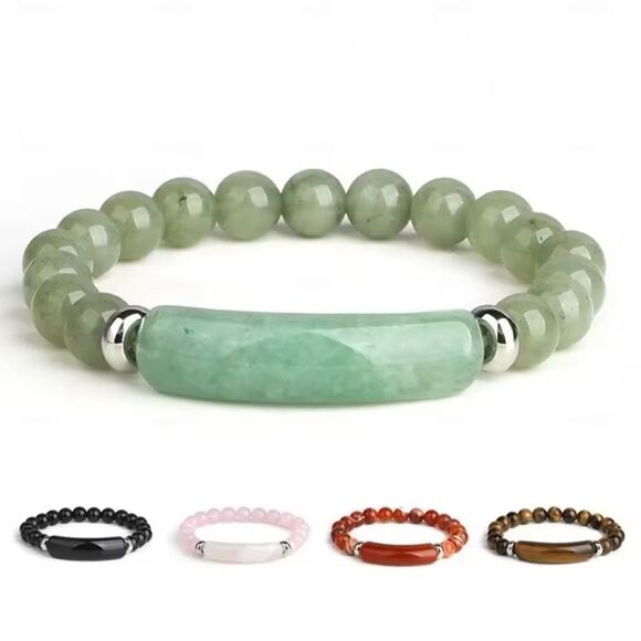 Agate Natural Stone Beads Stretchable Bracelet Beaded unisex - Picture 4 of 15